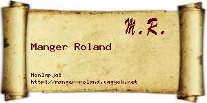 Manger Roland névjegykártya